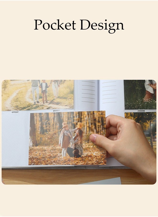 DUNISO 200 Pockets Retro Photo Album for 6 Inches Photos Portable Photo Album for Family Wedding Boys Girls  - Image 3