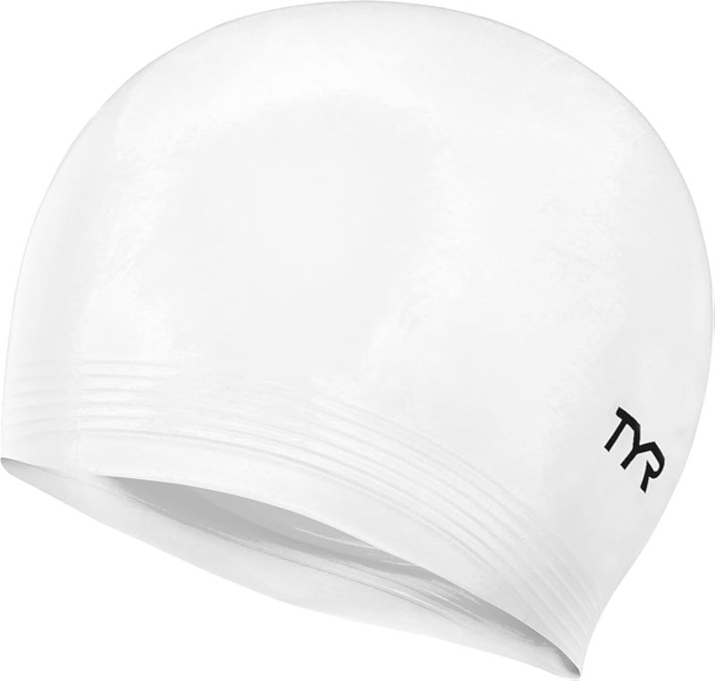 TYR Latex Swim Cap, White