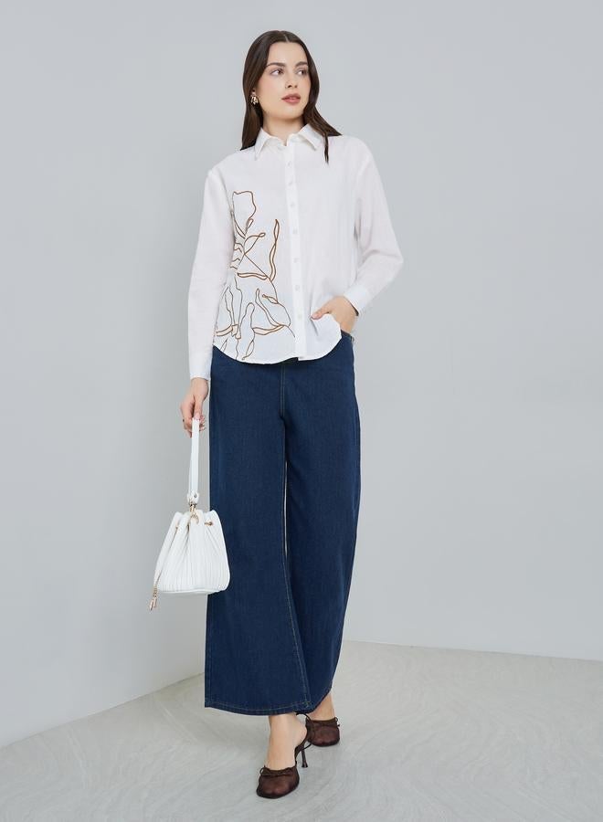 ستايلي بلوزة كتان مطرز - Image 2