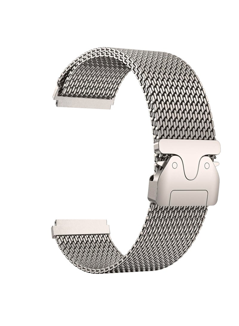 yalilai 22mm Titanium Milanese Mesh Loop Band for HUAWEI Watch GT 5 4 3 Pro  Men Women, DLC Scratch-resistant Coating Breathable Replacement Strap with Adjustable Parachute-style Buckle for HUAWEI Watch 4 3 Pro, Nature  - Image 3