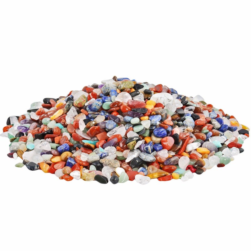 Rockcloud 1 Lb Mixed Stones Tumbled Chips Crushed Stone Healing Reiki Crystal Jewelry Making Home Decoration - Image 2