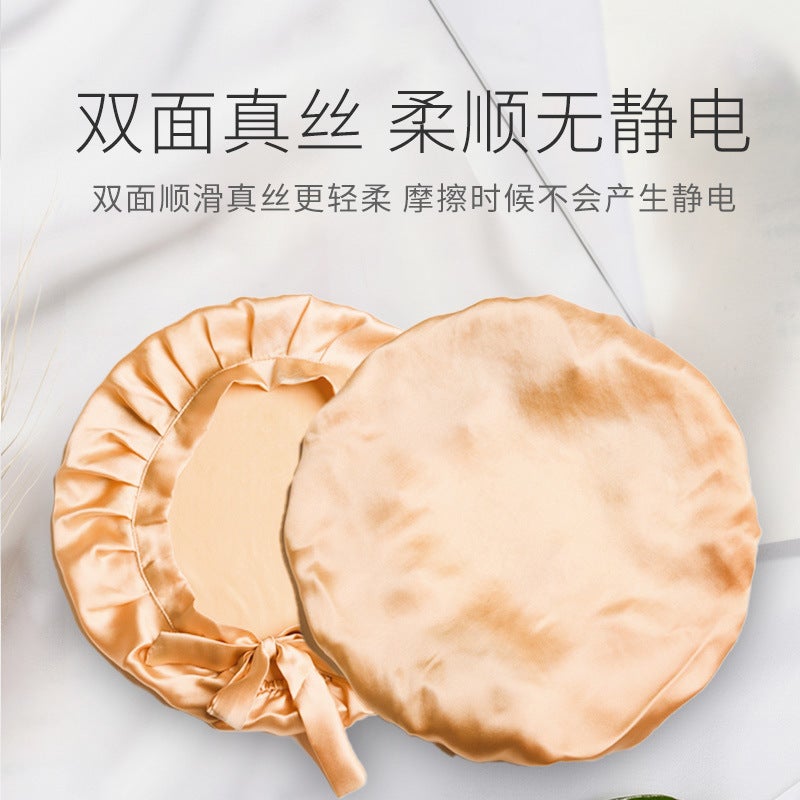 Silk Sleep Cap 16 Momme Silk Hair Cap Silk Sleep Cap Japanese Hat Women'S Hair Cap Custom - Image 4