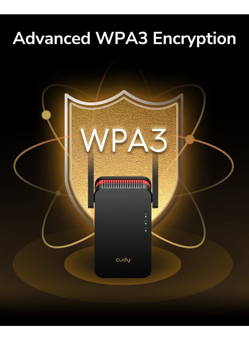 Cudy AX3000 Dual Band Wi-Fi 6 Mesh Range Extender, Signal Booster | 1x Gigabit LAN, AP Mode, WPA3 Security, Wall Plug, Connects 100+ Devices, 2 External Antennas, WPS Setup, Smart Indicator (Cudy RE3000) - Image 5