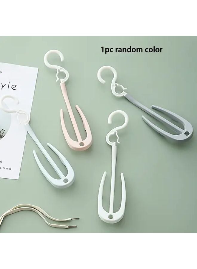 1PC Random Color Portable Plastic Hanging Shoe Rack For Slippers Footwear Drying - Image 1