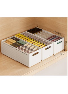 XiuWoo 3 Pack Adjustable Expandable Large Capacity Plastic Drawer Organizer, Stackable Storage Box, Drawer Organizers Box, Wardrobe Clothes Organizers Bins, Kitchen Home Desktop Storage Box  - Image 1