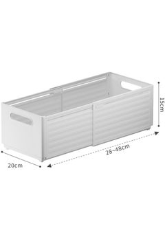 XiuWoo 3 Pack Adjustable Expandable Large Capacity Plastic Drawer Organizer, Stackable Storage Box, Drawer Organizers Box, Wardrobe Clothes Organizers Bins, Kitchen Home Desktop Storage Box  - Image 2