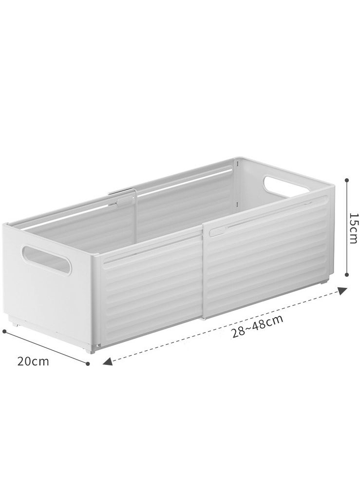 XiuWoo - 3 Pack Adjustable Expandable Large Capacity Plastic Drawer Organizer, Stackable Storage Box, Drawer Organizers Box, Wardrobe Clothes Organizers Bins, Kitchen Home Desktop Storage Box - Image 1