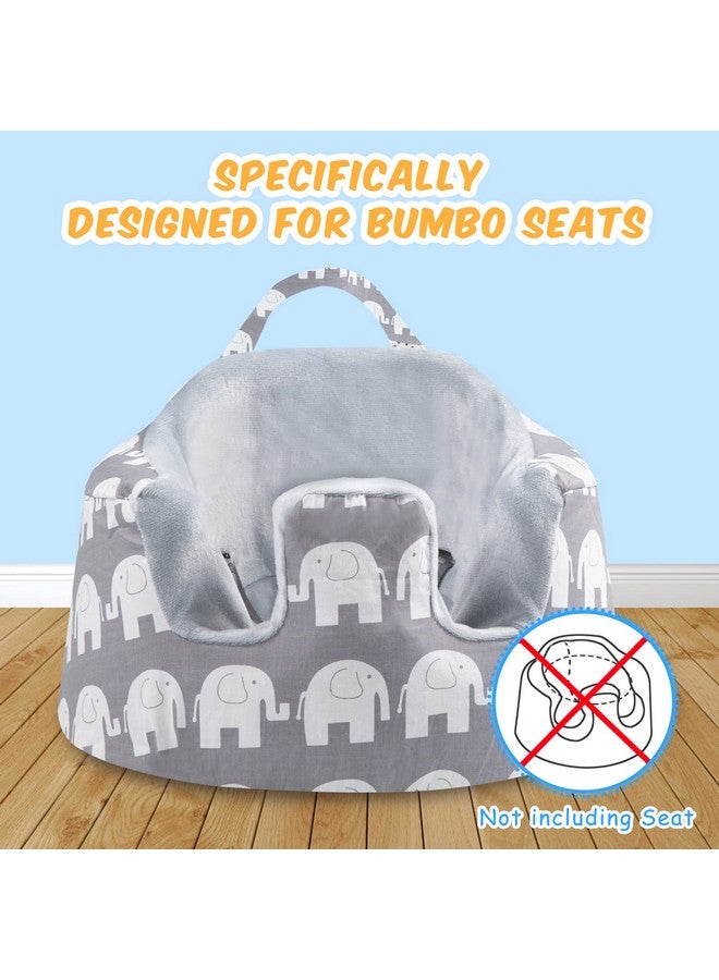 SMTTW Seat Cover Compatible with Bumbo Seat, Summer Cooling Breathable Seat Cover for Baby Boy Girl (Grey Elephant) - Image 4