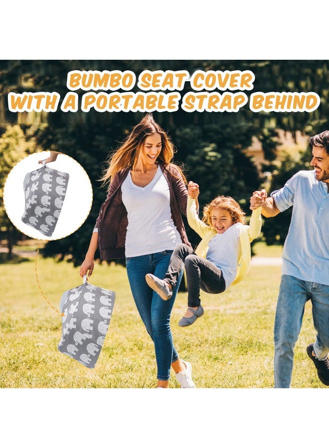 SMTTW Seat Cover Compatible with Bumbo Seat, Summer Cooling Breathable Seat Cover for Baby Boy Girl (Grey Elephant) - Image 1