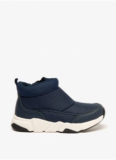 JUNIORS Boys Textured High Cut Boots with Zip Closure  - Image 3