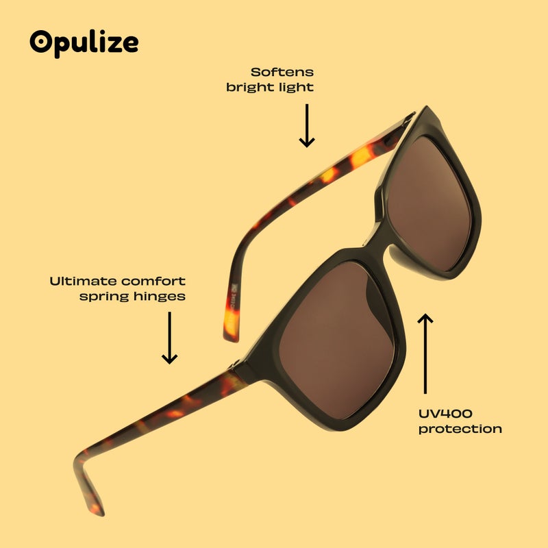 OPULIZE نظارات قراءة KOI للنساء والرجال، إطار مستطيل كبير مقاوم للخدش مع مفصلات زنبركية وعدسات ملونة UV400، شفافة +2.5 (عبوة من 1) - Image 4