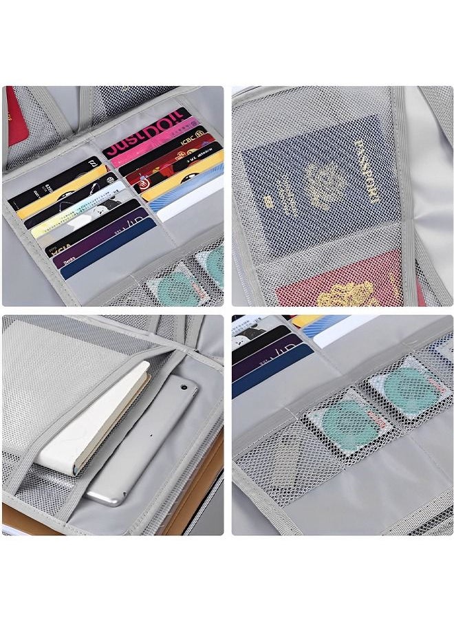 File Storage Bags - Fireproof Document Organizer Bags with Lock - Waterproof Document Bags - Multi-Layer Portable File Storage Case