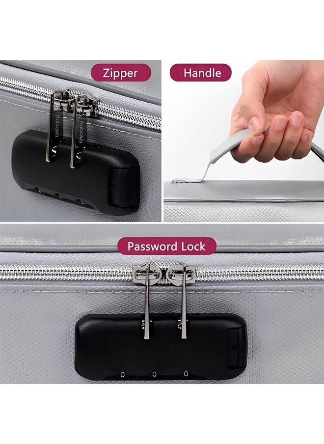 File Storage Bags - Fireproof Document Organizer Bags with Lock - Waterproof Document Bags - Multi-Layer Portable File Storage Case