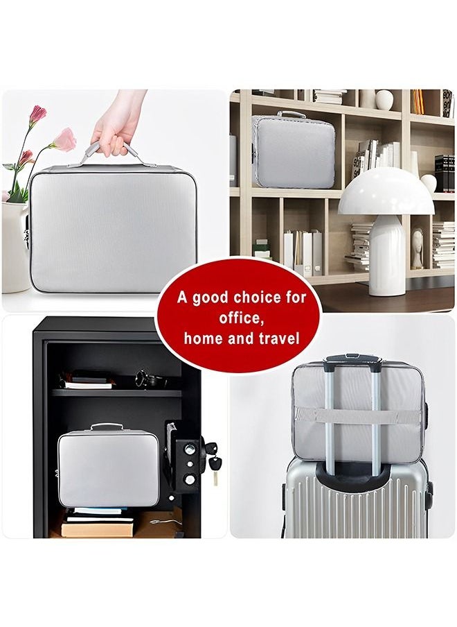 File Storage Bags - Fireproof Document Organizer Bags with Lock - Waterproof Document Bags - Multi-Layer Portable File Storage Case