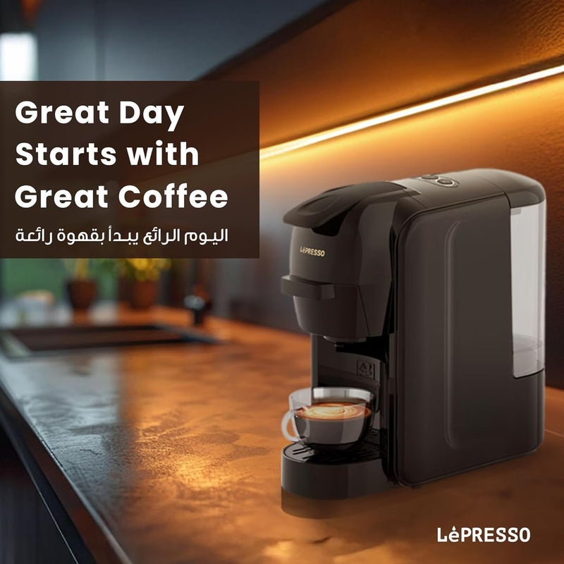 LePRESSO LIETO Multi-Capsule Coffee Maker, 3 in 1 Capsule Coffee Machine, 19Bar Italian Pump, 0.6L Water Tank Capacity and 1450W Power, Compatible with Nespresso, Dolce Gusto and Grounded Coffee - Image 4
