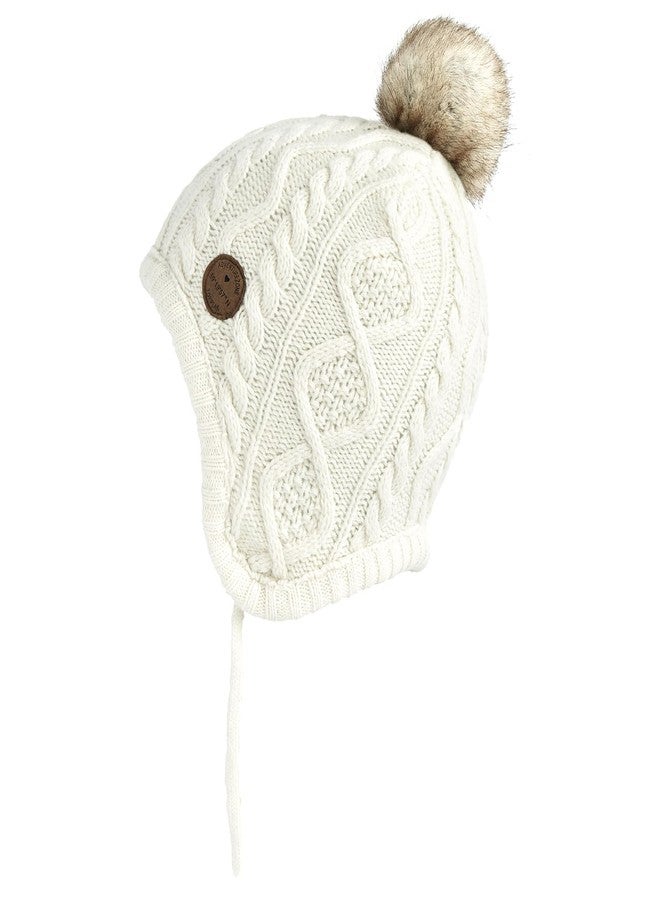 SOMALER Toddler Baby Boys Girls Winter Hat Kids Ear Flap Warm Fleece Lined Knit Beanie Fur Pom Hat - Image 2
