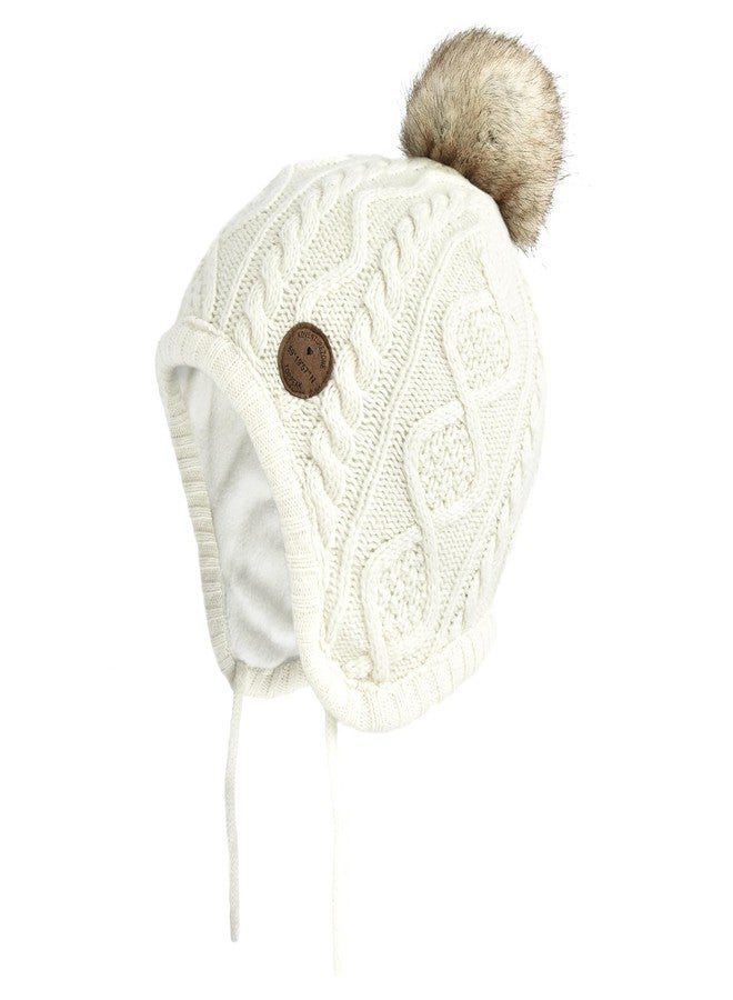 SOMALER Toddler Baby Boys Girls Winter Hat Kids Ear Flap Warm Fleece Lined Knit Beanie Fur Pom Hat - Image 1