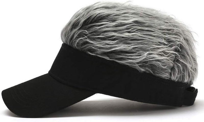 LUTICELI Store Novelty Hair Visor Sun Cap Wig Peaked Baseball Hat with Spiked Hairs - Image 3