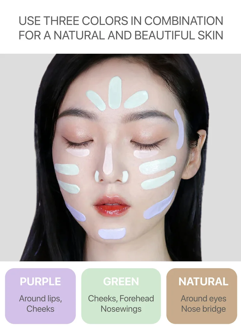 Terrazen Korean Makeup Bundle - Hydrating Face Primer SPF40 (Green) & Velvet Foundation Cream (Light Beige) - Color Correcting, Long-Lasting, Full Coverage for Red & Sensitive Skin
