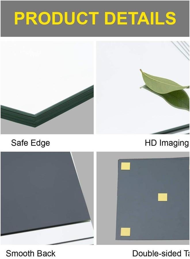 HOMESTAR Full Length Wall Mirror Tiles 30cm x 4Pcs Frameless Mounted Set Make Up for Home Gym Vanity Bedroom, Living Room - Image 5