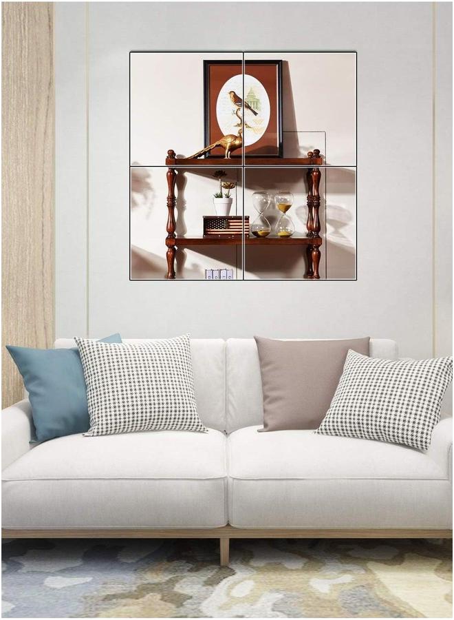 HOMESTAR Full Length Wall Mirror Tiles 30cm x 4Pcs Frameless Mounted Set Make Up for Home Gym Vanity Bedroom, Living Room - Image 4