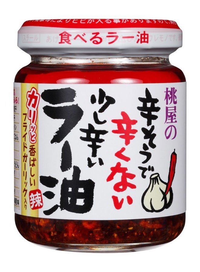 Momoya Chili Oil with Fried Garlic Taberu Layu 3.88 Oz - Image 1