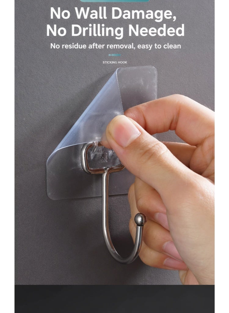 15 pieces Heavy Duty Self-Adhesive Hooks, Transparent/Black/Gold Damage-Free Wall Mount Hangers - Image 2