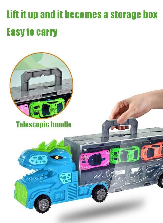 EzzySo Dinosaur Truck Toys With 8 Small Cars, Transport Car, Carrier Truck,  Dinosaur Toys for Kids 3-5, Toy Trucks for Boys, Large Dinosaur Carrier Truck  - Image 4