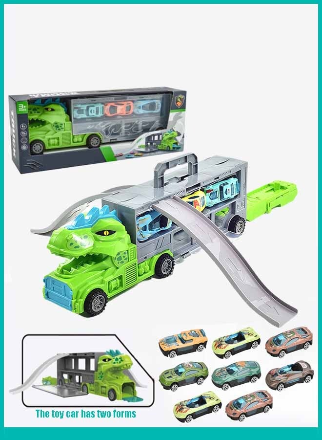 EzzySo Dinosaur Truck Toys With 8 Small Cars, Transport Car, Carrier Truck,  Dinosaur Toys for Kids 3-5, Toy Trucks for Boys, Large Dinosaur Carrier Truck  - Image 1