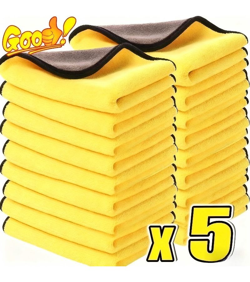5 Pack High Quality Microfiber Cloths For Car Detailing Highly Absorbent Non Scratch Fast Drying Towel - Image 1