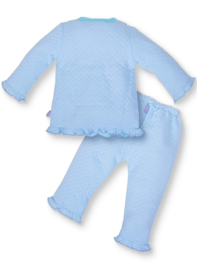 Pokory Night Suit for Babies Full Sleeves Solid Hosiery Cotton Night Suits for Baby Boy and Baby Girl |Night Wear|Night Dress|Sleeping Tshirt and Pyjama Set Light Blue-Size-4 - Image 2