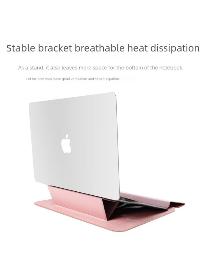 Digital Computer/macbook Protective Case - Durable Pu Leather Cover Stand Feature For Laptop - Available In Black Brown Red-Color:Black + Accessory Bag-Applicable Model:16/17 Inch Universal  - Image 3