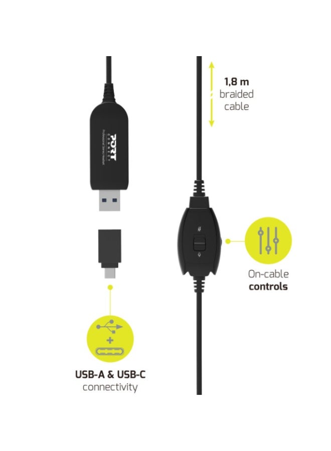 PORT Designs USB Comfortable Stereo Office Microphone Headset - Image 3