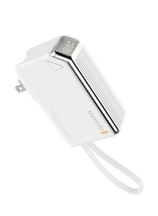 Moxedo Porta-Go 5,000 mAh 22.5W Power Bank with Built-in Foldable Interchangeable AC Plug, USB-C Cable and Included 2 Travel Adapters (White) - pzsku/ZDE877E3DE08783D6C892Z/45/1746604722/29c50eda-d77d-430c-9ac9-290b13bc9c52