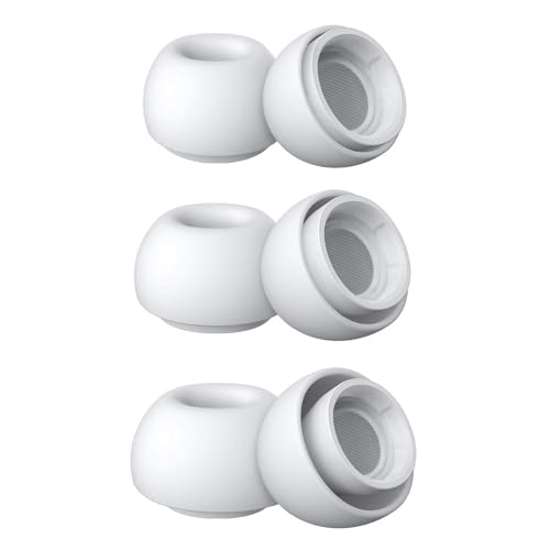 Verilux ZORBES® 3 Pairs Premium Silicone Earbud Tips for AirPods Pro with Dust Mesh, Enhanced Fit, Noise Isolation, Sweat-Resistant Ear Tips for All-Day Comfort in White - Image 1
