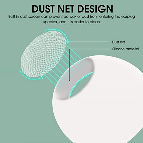 Verilux ZORBES® 3 Pairs Premium Silicone Earbud Tips for AirPods Pro with Dust Mesh, Enhanced Fit, Noise Isolation, Sweat-Resistant Ear Tips for All-Day Comfort in White - Image 2
