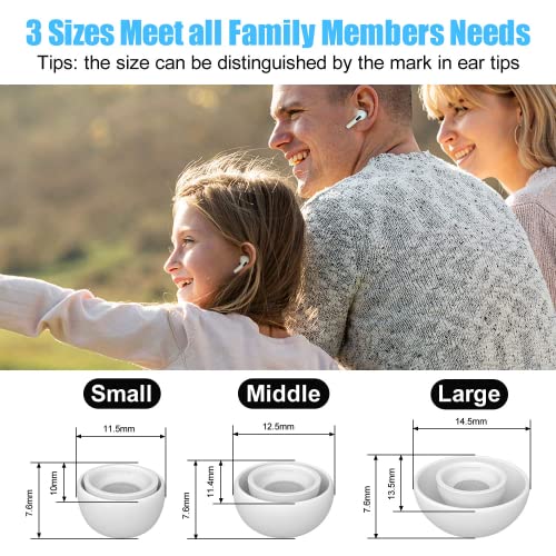 Verilux ZORBES® 3 Pairs Premium Silicone Earbud Tips for AirPods Pro with Dust Mesh, Enhanced Fit, Noise Isolation, Sweat-Resistant Ear Tips for All-Day Comfort in White - Image 5