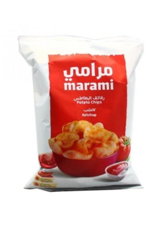 مرامي بطاطس مارامي (Marami) متعرجة بنكهة الكاتشب - عبوة من قطعتين (حجم صغير) | قرمشة مثالية وطعم غني - Image 1