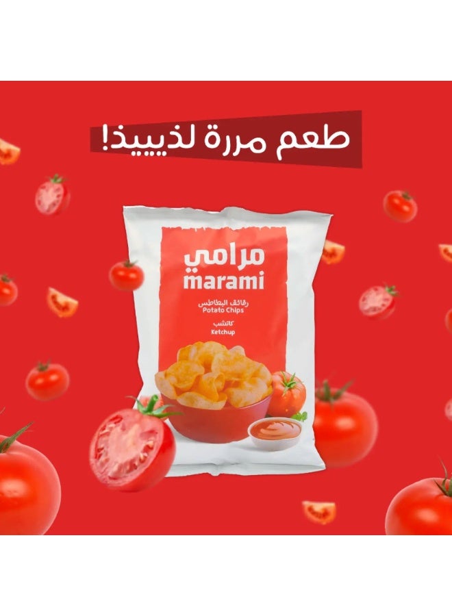 مرامي بطاطس مارامي (Marami) متعرجة بنكهة الكاتشب - عبوة من قطعتين (حجم صغير) | قرمشة مثالية وطعم غني - Image 2