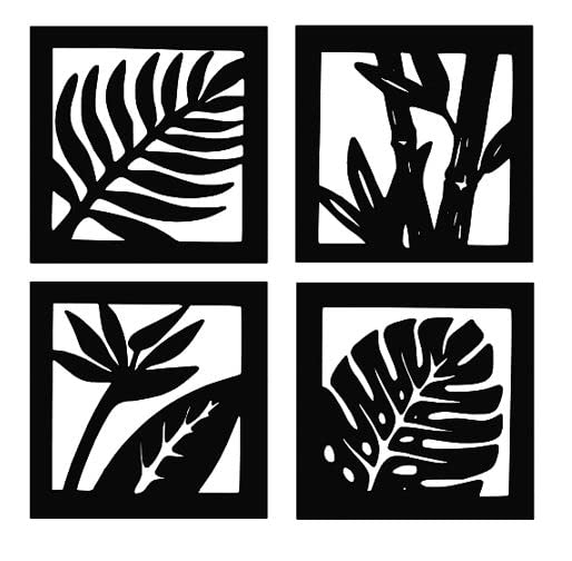 ATIVAN DECOR ATIVAN DECOR Wooden Wall Art Elegant Home Decor For A Timeless Appeal Wall Decor Items For Living Room Kitchen Bedroom Office Wall Set Of 4 - Image 1