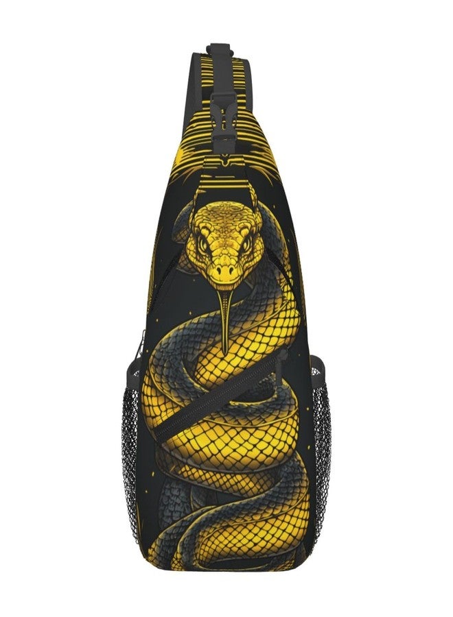 QWEHHEVG Terrifying Snake Outdoor Crossbody Shoulder Bag For Unisex Young Adult Hiking Bicycling - Image 1