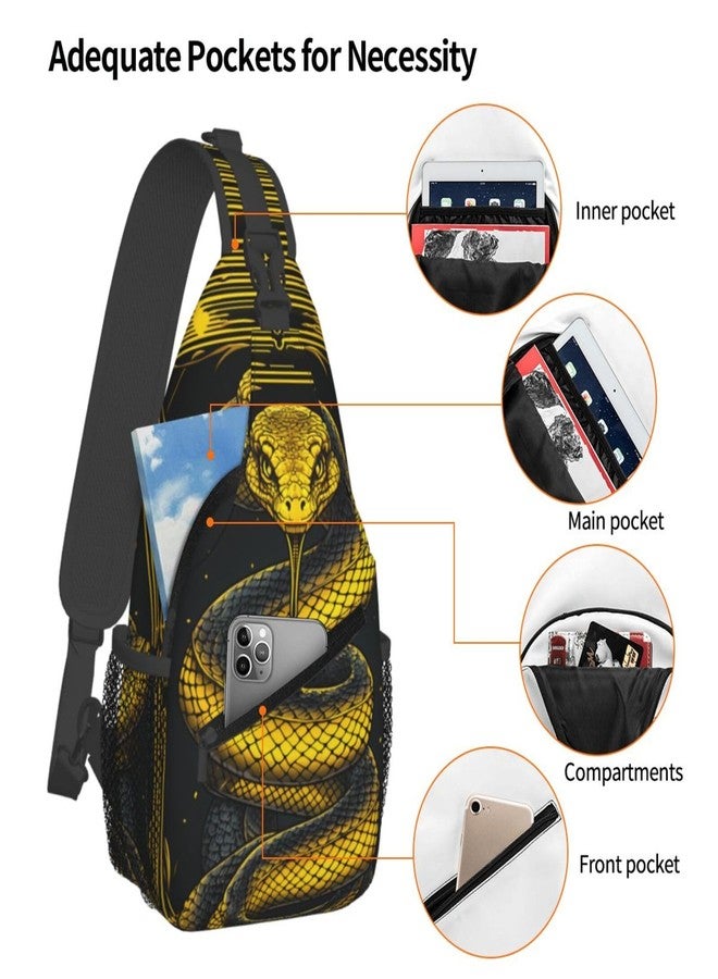 QWEHHEVG Terrifying Snake Outdoor Crossbody Shoulder Bag For Unisex Young Adult Hiking Bicycling - Image 4