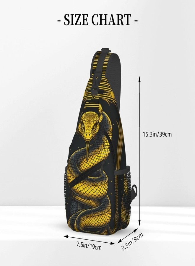 QWEHHEVG Terrifying Snake Outdoor Crossbody Shoulder Bag For Unisex Young Adult Hiking Bicycling - Image 3
