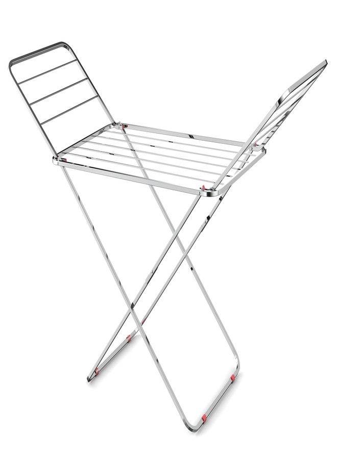 SUNDRY Tuff & Tuff Stainless Steel Clothes Drying Rack, Foldable 2-Level Laundry Drying Rack, Free-Standing Large Drying, Silver - Image 2