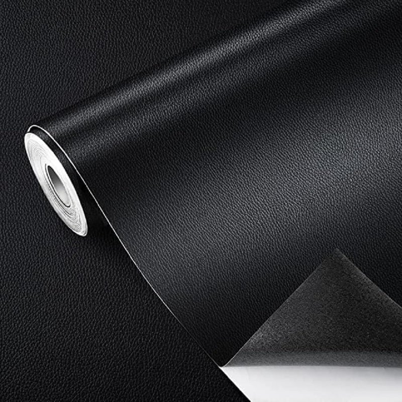 KINJORU Black Self-Adhesive Genuine Leather Repair Patch 30 x 60cm Durable Leather Sheet for Sofa, Couch, Furniture, Car Seats, and Jackets Waterproof DIY Upholstery Repair Tape - Image 1