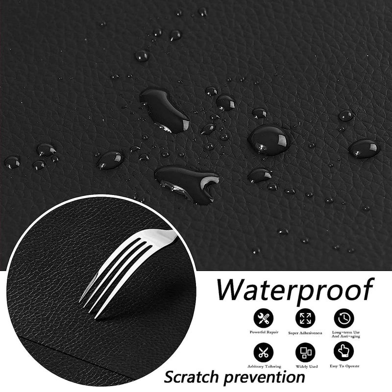 KINJORU Black Self-Adhesive Genuine Leather Repair Patch 30 x 60cm Durable Leather Sheet for Sofa, Couch, Furniture, Car Seats, and Jackets Waterproof DIY Upholstery Repair Tape - Image 5