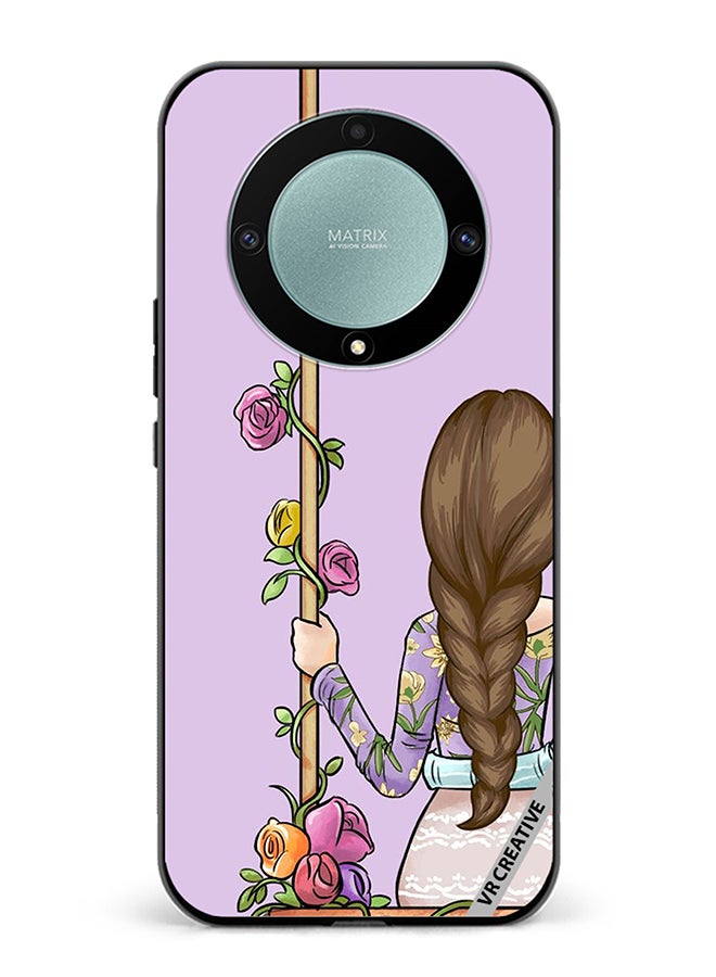 VR CREATIVE غطاء حماية لجهاز Honor X9b تصميم فتاة جميلة تنظر للأمام متعدد الألوان - Image 1