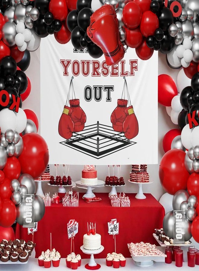 GIHOO Boxling Birthday Party Decorations 134pcs Boxing Balloon Garland Arch Kit with Inflatable Boxing Gloves Mylar Balloon for Wrestling Boxing Theme Birthday Party Decorations - Image 5