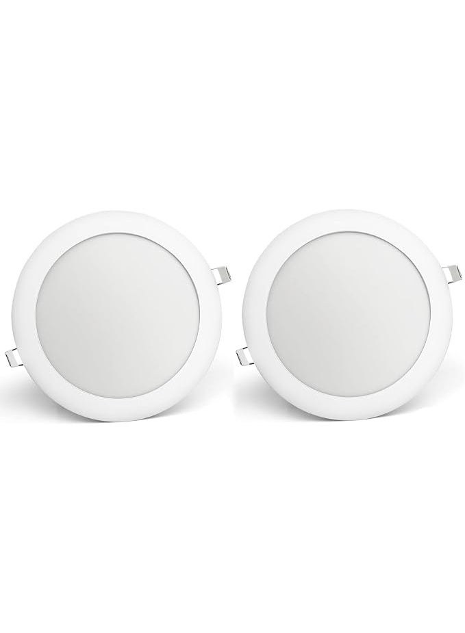Lynacz Original 2 Pack 8-Inch Ultra-Slim LED Recessed Ceiling Lights, Premium Aluminium Body, Bright 18W 1800LM, Neutral White 4000K, Energy-Saving - Image 1