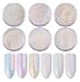 YesLady White Holographic Sequins 3D Nail Art Glitters Powder Manicure Decoration 6Pots - Image 2